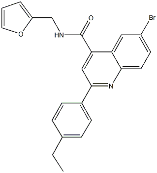 6-bromo-2-(4-ethylphenyl)-N-(2-furylmethyl)-4-quinolinecarboxamide Struktur