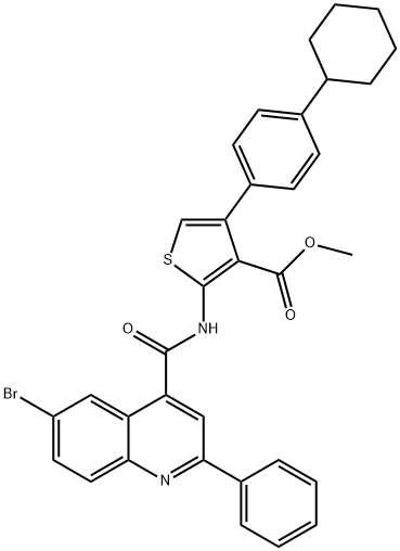 methyl 2-{[(6-bromo-2-phenylquinolin-4-yl)carbonyl]amino}-4-(4-cyclohexylphenyl)thiophene-3-carboxylate Struktur