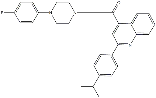 4-{[4-(4-fluorophenyl)-1-piperazinyl]carbonyl}-2-(4-isopropylphenyl)quinoline Struktur