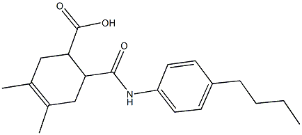 6-[(4-butylanilino)carbonyl]-3,4-dimethyl-3-cyclohexene-1-carboxylic acid Struktur