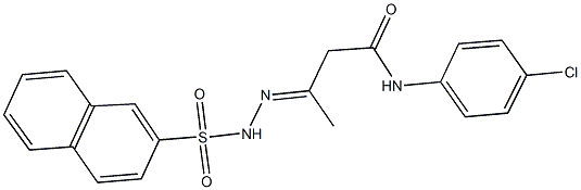 N-(4-chlorophenyl)-3-[(2-naphthylsulfonyl)hydrazono]butanamide Struktur