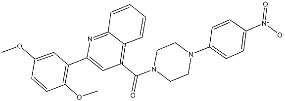 2-(2,5-dimethoxyphenyl)-4-[(4-{4-nitrophenyl}-1-piperazinyl)carbonyl]quinoline Struktur