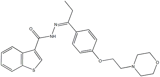 N'-(1-{4-[2-(4-morpholinyl)ethoxy]phenyl}propylidene)-1-benzothiophene-3-carbohydrazide Struktur