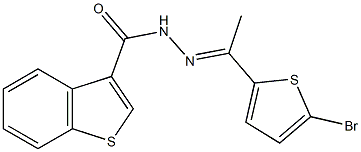 N'-[1-(5-bromo-2-thienyl)ethylidene]-1-benzothiophene-3-carbohydrazide Struktur