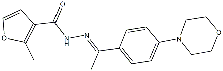 2-methyl-N'-{1-[4-(4-morpholinyl)phenyl]ethylidene}-3-furohydrazide Struktur