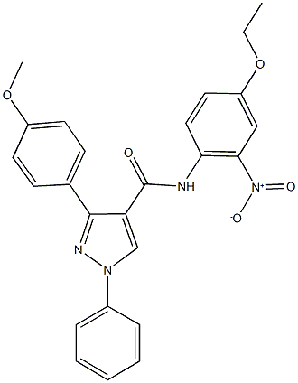 N-{4-(ethyloxy)-2-nitrophenyl}-3-[4-(methyloxy)phenyl]-1-phenyl-1H-pyrazole-4-carboxamide Struktur