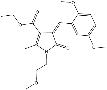 ethyl 4-(2,5-dimethoxybenzylidene)-1-(2-methoxyethyl)-2-methyl-5-oxo-4,5-dihydro-1H-pyrrole-3-carboxylate Struktur