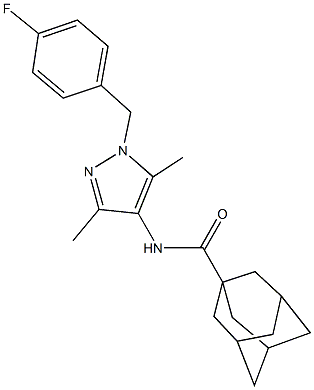 N-[1-(4-fluorobenzyl)-3,5-dimethyl-1H-pyrazol-4-yl]-1-adamantanecarboxamide Struktur