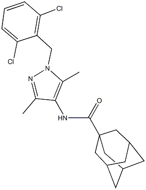 N-[1-(2,6-dichlorobenzyl)-3,5-dimethyl-1H-pyrazol-4-yl]-1-adamantanecarboxamide Struktur