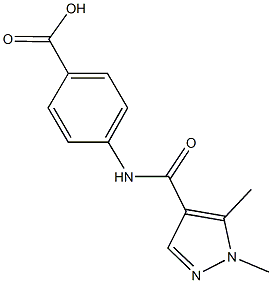 4-{[(1,5-dimethyl-1H-pyrazol-4-yl)carbonyl]amino}benzoic acid Struktur