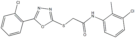 N-(3-chloro-2-methylphenyl)-2-{[5-(2-chlorophenyl)-1,3,4-oxadiazol-2-yl]sulfanyl}acetamide Struktur