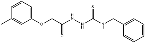 2-{[(3-methylphenyl)oxy]acetyl}-N-(phenylmethyl)hydrazinecarbothioamide Struktur