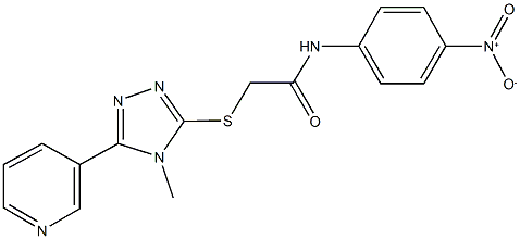 N-{4-nitrophenyl}-2-[(4-methyl-5-pyridin-3-yl-4H-1,2,4-triazol-3-yl)sulfanyl]acetamide Struktur