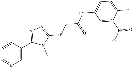 N-{3-nitro-4-methylphenyl}-2-[(4-methyl-5-pyridin-3-yl-4H-1,2,4-triazol-3-yl)sulfanyl]acetamide Struktur