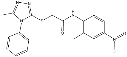 N-{4-nitro-2-methylphenyl}-2-[(5-methyl-4-phenyl-4H-1,2,4-triazol-3-yl)sulfanyl]acetamide Struktur