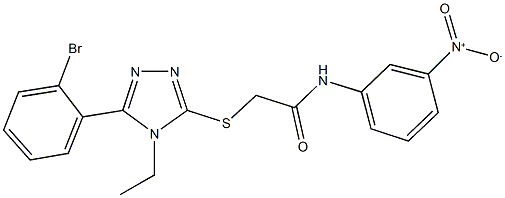 2-{[5-(2-bromophenyl)-4-ethyl-4H-1,2,4-triazol-3-yl]sulfanyl}-N-{3-nitrophenyl}acetamide Struktur