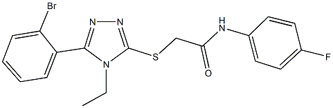 2-{[5-(2-bromophenyl)-4-ethyl-4H-1,2,4-triazol-3-yl]sulfanyl}-N-(4-fluorophenyl)acetamide Struktur