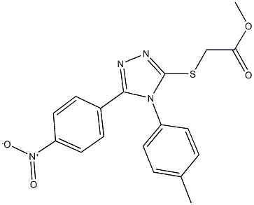 methyl {[5-{4-nitrophenyl}-4-(4-methylphenyl)-4H-1,2,4-triazol-3-yl]sulfanyl}acetate Struktur