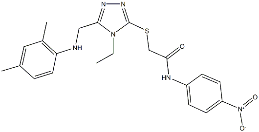 2-({5-[(2,4-dimethylanilino)methyl]-4-ethyl-4H-1,2,4-triazol-3-yl}sulfanyl)-N-{4-nitrophenyl}acetamide Struktur