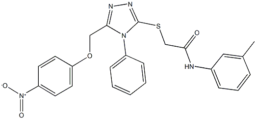 2-{[5-({4-nitrophenoxy}methyl)-4-phenyl-4H-1,2,4-triazol-3-yl]sulfanyl}-N-(3-methylphenyl)acetamide Struktur