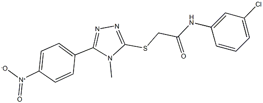 N-(3-chlorophenyl)-2-[(5-{4-nitrophenyl}-4-methyl-4H-1,2,4-triazol-3-yl)sulfanyl]acetamide Struktur