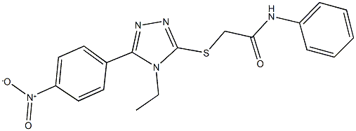 2-[(4-ethyl-5-{4-nitrophenyl}-4H-1,2,4-triazol-3-yl)sulfanyl]-N-phenylacetamide Struktur