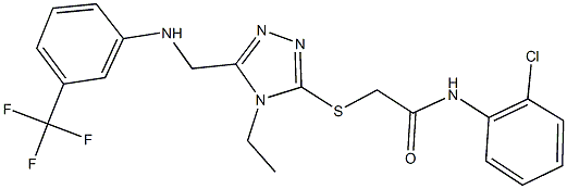 N-(2-chlorophenyl)-2-[(4-ethyl-5-{[3-(trifluoromethyl)anilino]methyl}-4H-1,2,4-triazol-3-yl)sulfanyl]acetamide Struktur