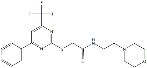 N-(2-morpholin-4-ylethyl)-2-{[4-phenyl-6-(trifluoromethyl)pyrimidin-2-yl]sulfanyl}acetamide Struktur