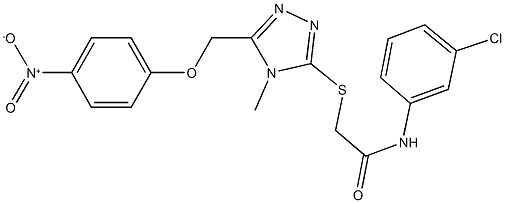 N-(3-chlorophenyl)-2-{[5-({4-nitrophenoxy}methyl)-4-methyl-4H-1,2,4-triazol-3-yl]sulfanyl}acetamide Struktur