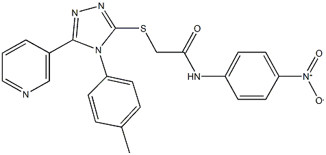 N-{4-nitrophenyl}-2-{[4-(4-methylphenyl)-5-(3-pyridinyl)-4H-1,2,4-triazol-3-yl]sulfanyl}acetamide Struktur