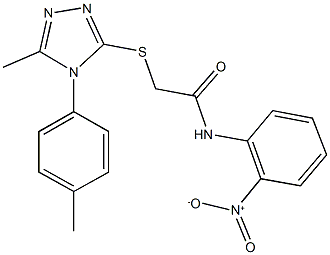 N-{2-nitrophenyl}-2-{[5-methyl-4-(4-methylphenyl)-4H-1,2,4-triazol-3-yl]sulfanyl}acetamide Struktur