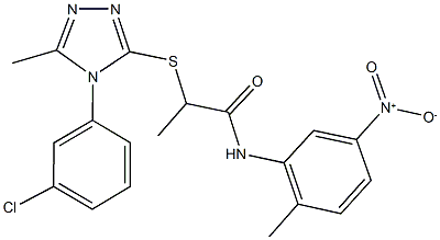 2-{[4-(3-chlorophenyl)-5-methyl-4H-1,2,4-triazol-3-yl]sulfanyl}-N-{5-nitro-2-methylphenyl}propanamide Struktur