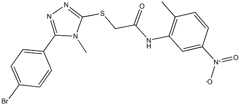 2-{[5-(4-bromophenyl)-4-methyl-4H-1,2,4-triazol-3-yl]sulfanyl}-N-{5-nitro-2-methylphenyl}acetamide Struktur