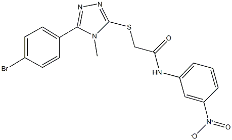 2-{[5-(4-bromophenyl)-4-methyl-4H-1,2,4-triazol-3-yl]sulfanyl}-N-{3-nitrophenyl}acetamide Struktur