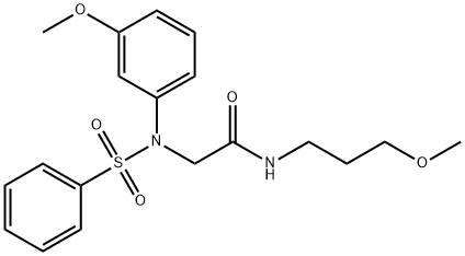 2-[3-methoxy(phenylsulfonyl)anilino]-N-(3-methoxypropyl)acetamide Struktur