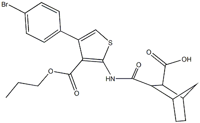 3-({[4-(4-bromophenyl)-3-(propoxycarbonyl)-2-thienyl]amino}carbonyl)bicyclo[2.2.1]heptane-2-carboxylic acid Struktur