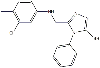 5-[(3-chloro-4-methylanilino)methyl]-4-phenyl-4H-1,2,4-triazole-3-thiol Struktur