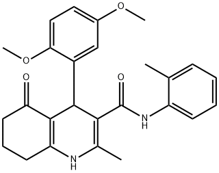 4-(2,5-dimethoxyphenyl)-2-methyl-N-(2-methylphenyl)-5-oxo-1,4,5,6,7,8-hexahydro-3-quinolinecarboxamide Struktur