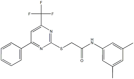 N-(3,5-dimethylphenyl)-2-{[4-phenyl-6-(trifluoromethyl)-2-pyrimidinyl]sulfanyl}acetamide Struktur