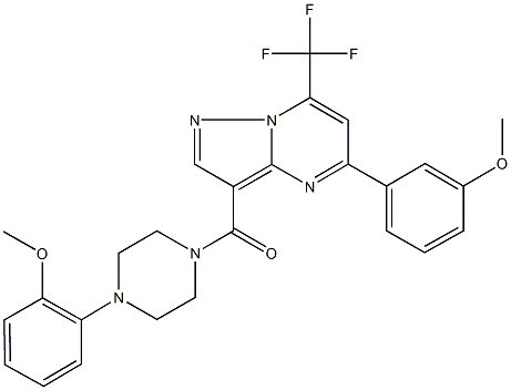 5-(3-methoxyphenyl)-3-{[4-(2-methoxyphenyl)-1-piperazinyl]carbonyl}-7-(trifluoromethyl)pyrazolo[1,5-a]pyrimidine Struktur