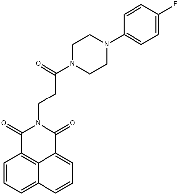 2-{3-[4-(4-fluorophenyl)-1-piperazinyl]-3-oxopropyl}-1H-benzo[de]isoquinoline-1,3(2H)-dione Struktur