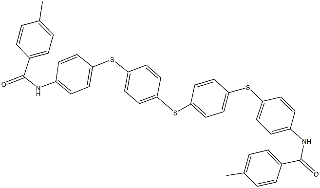 4-methyl-N-{4-[(4-{[4-({4-[(4-methylbenzoyl)amino]phenyl}sulfanyl)phenyl]sulfanyl}phenyl)sulfanyl]phenyl}benzamide Struktur