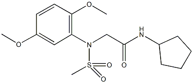 N-cyclopentyl-2-[2,5-dimethoxy(methylsulfonyl)anilino]acetamide Struktur