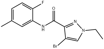 4-bromo-1-ethyl-N-(2-fluoro-5-methylphenyl)-1H-pyrazole-3-carboxamide Struktur