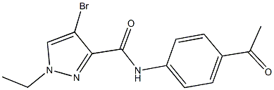 N-(4-acetylphenyl)-4-bromo-1-ethyl-1H-pyrazole-3-carboxamide Struktur