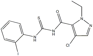 N-[(4-chloro-1-ethyl-1H-pyrazol-5-yl)carbonyl]-N'-(2-iodophenyl)thiourea Struktur