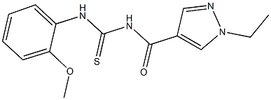 N-[(1-ethyl-1H-pyrazol-4-yl)carbonyl]-N'-(2-methoxyphenyl)thiourea Struktur