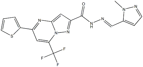 N'-[(1-methyl-1H-pyrazol-5-yl)methylene]-5-(2-thienyl)-7-(trifluoromethyl)pyrazolo[1,5-a]pyrimidine-2-carbohydrazide Struktur