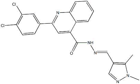 2-(3,4-dichlorophenyl)-N'-[(1,5-dimethyl-1H-pyrazol-4-yl)methylene]-4-quinolinecarbohydrazide Struktur