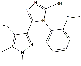 5-(4-bromo-1,5-dimethyl-1H-pyrazol-3-yl)-4-(2-methoxyphenyl)-4H-1,2,4-triazole-3-thiol Struktur